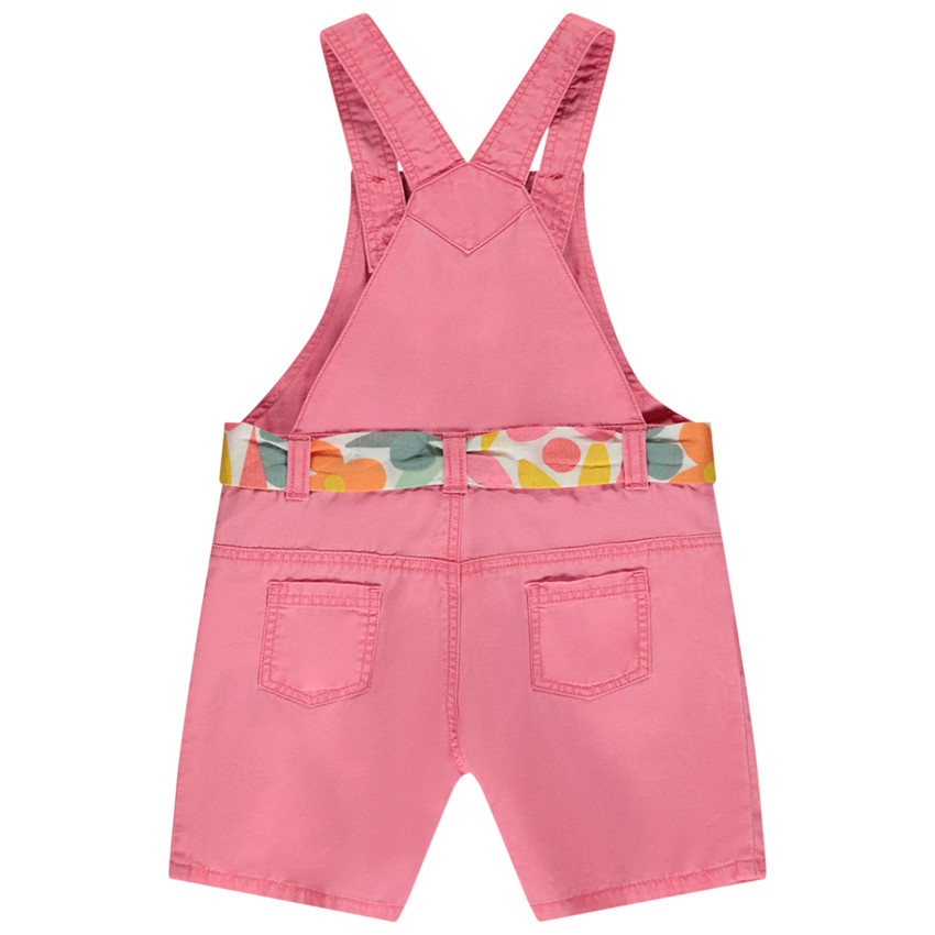 Overgooier jurk met gestrikte bedrukte riem voor baby meisje 