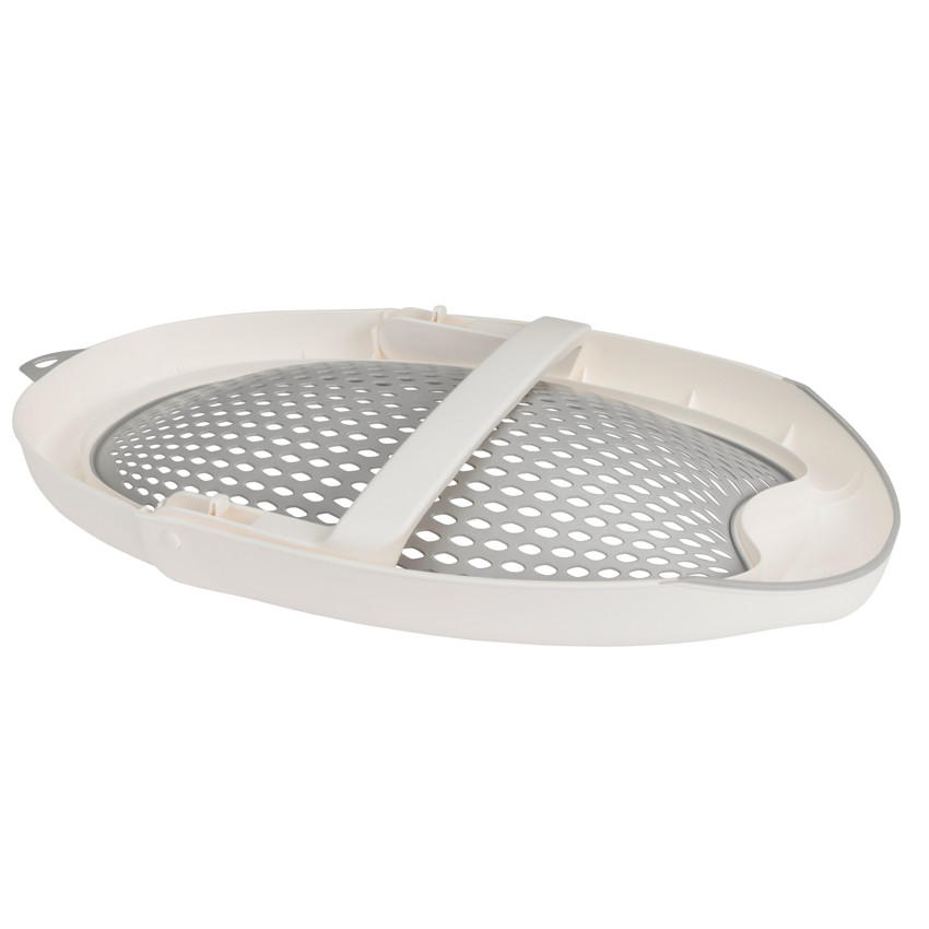 Transat de bain pliable en silicone gris/blanc 