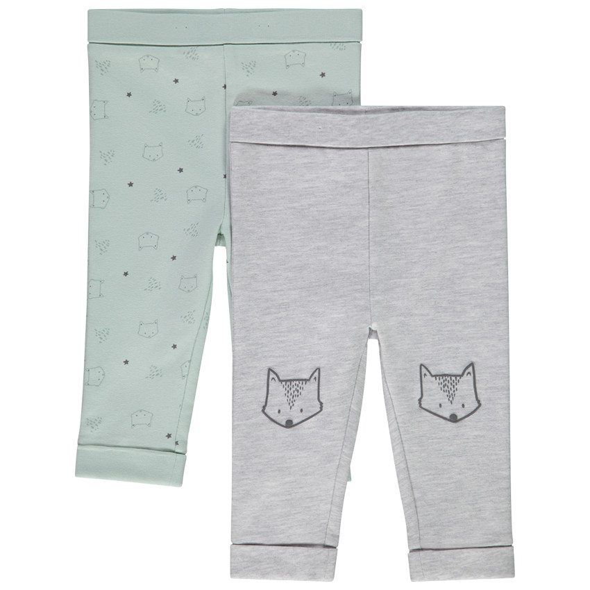 Set van 2 fleece onderbroeken met vosmotief voor baby