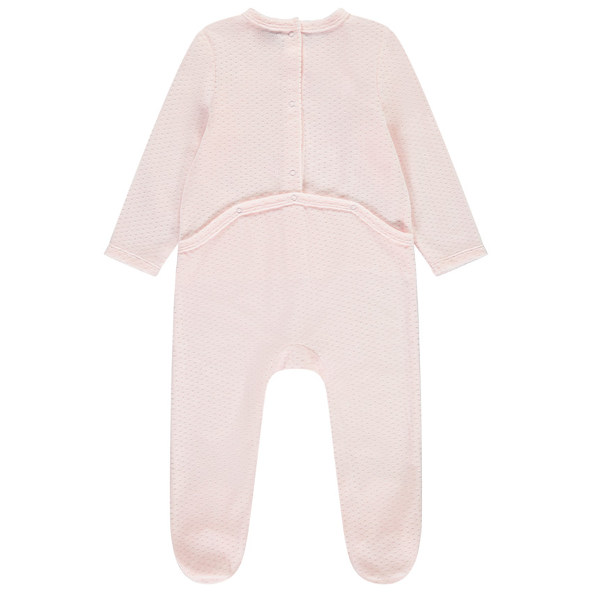 Dors-bien lapin en velours effet dévoré pour bébé fille 