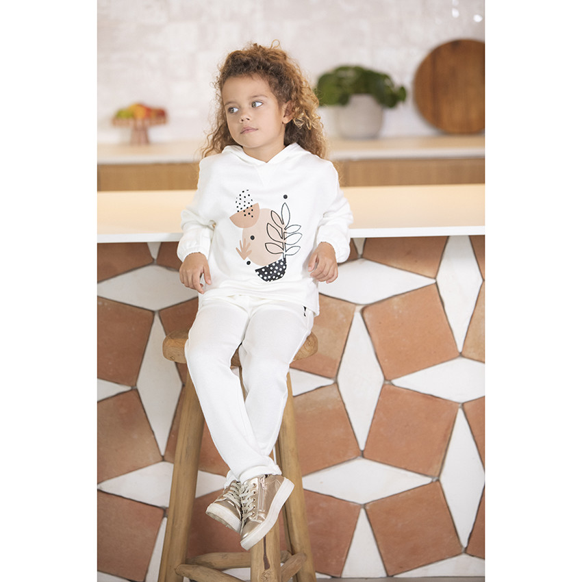 Joggingbroek in gebroken wit voor meisjes 