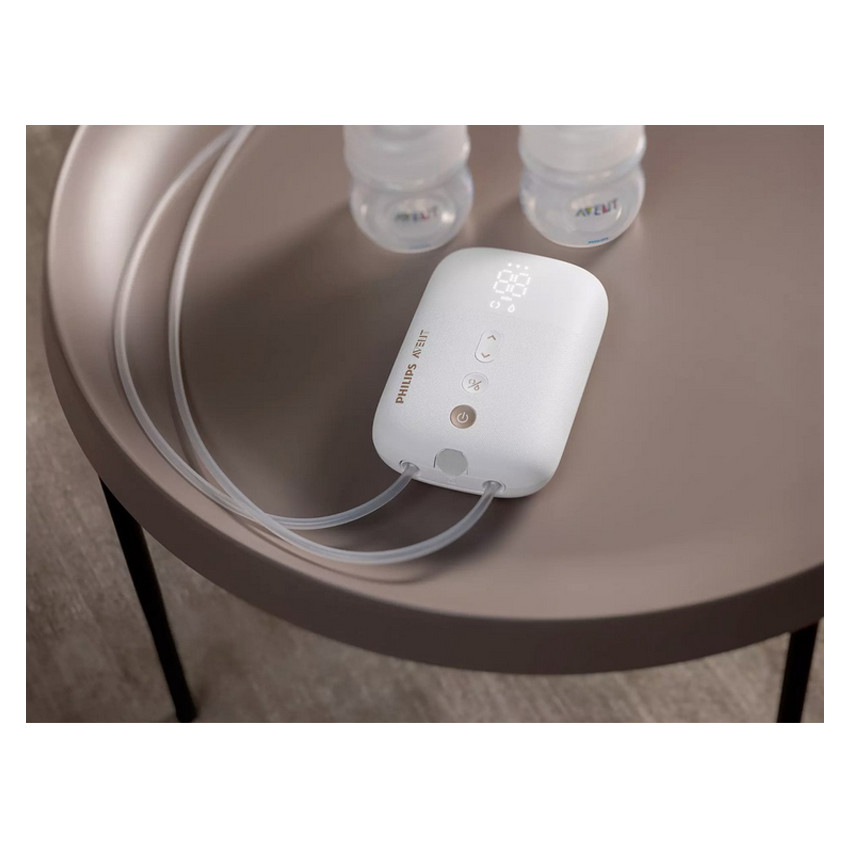 Tire-lait électrique double SCF398/11 Rechargable - Blanc 