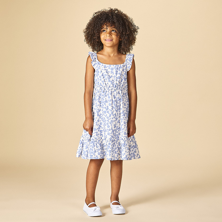 Jurk met ruches en bloemenprint voor meisjes 