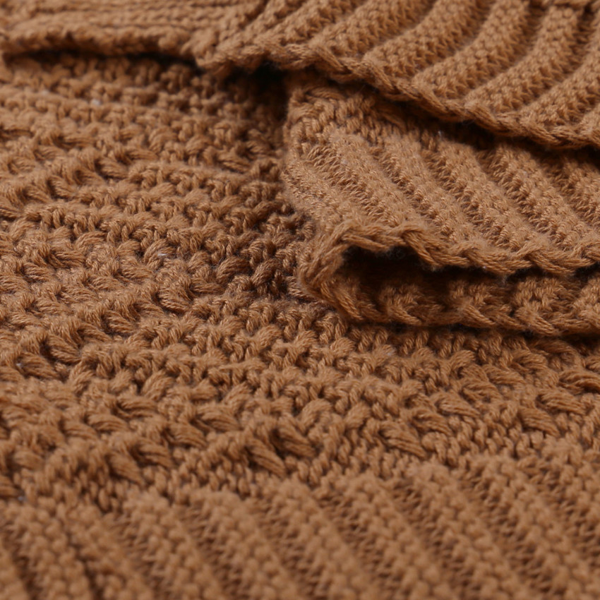 Couverture en tricot sweet caramel 75 x 100 cm 