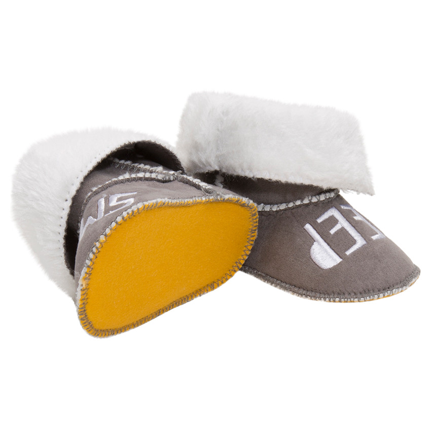 Gevoerde, halfhoge laarsjes van jerseystof met omslag en ©Smileybadge 