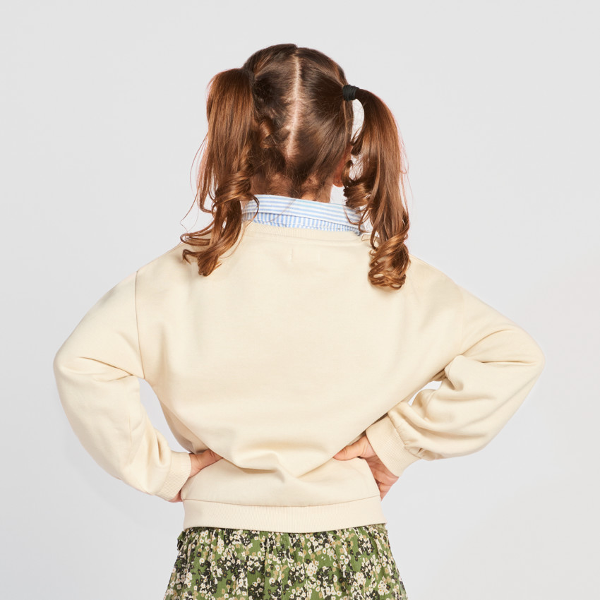 Sweat molleton uni fantaisie pour fille  