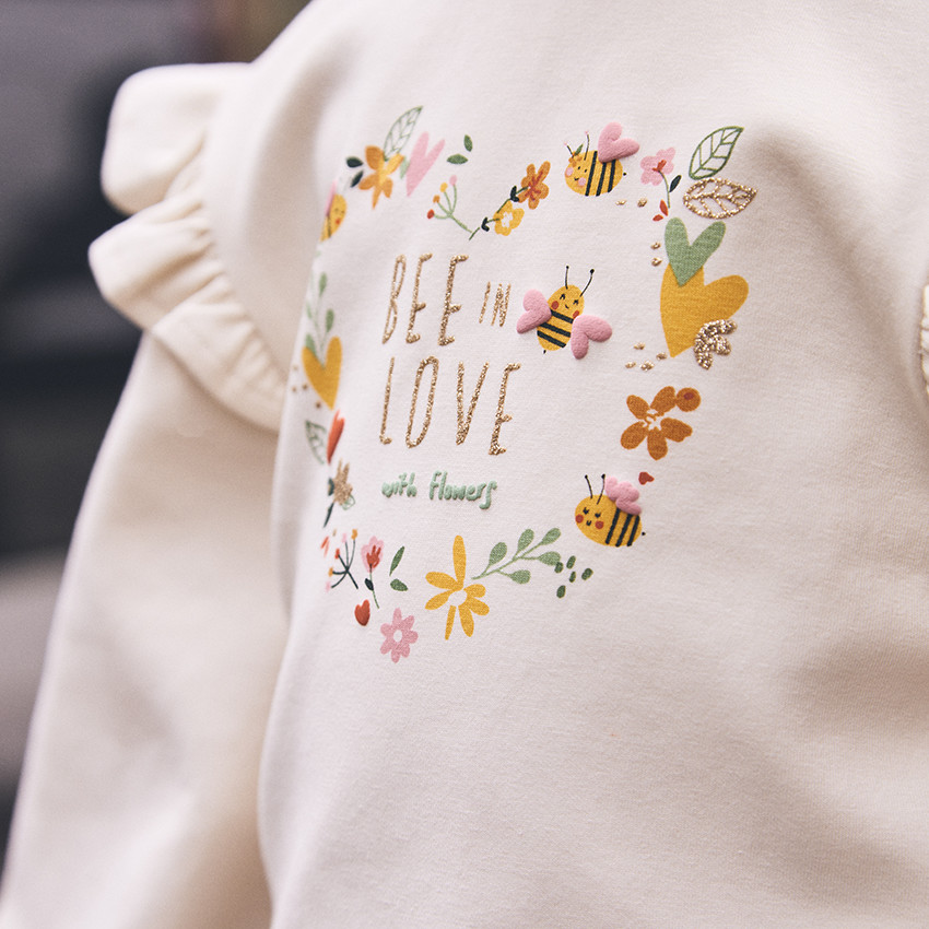 Joggingensemble met geborduurd sweatshirt voor baby meisje 