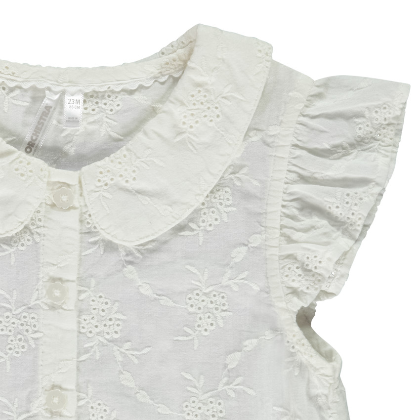 Blouse in Engels borduursel voor baby meisje 