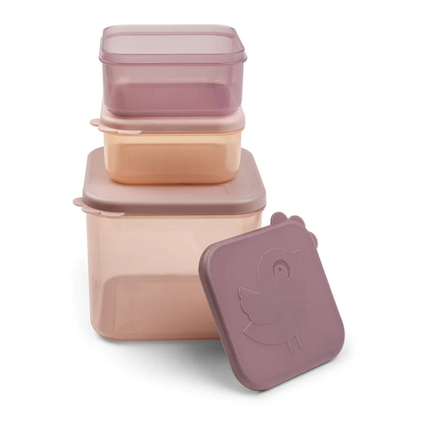 Boîtes de conservation 3 pièces - Deer Friends Rose 