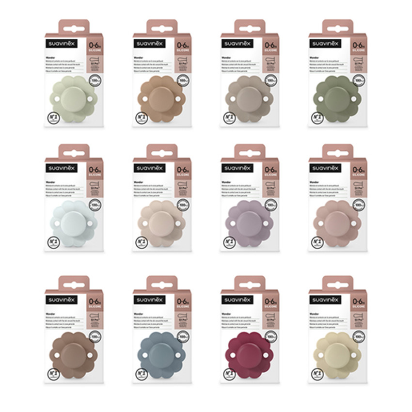 Set van 2 fopspenen 0/6m omkeerbaar SXPRO Wonder Soft Groen/Beige  