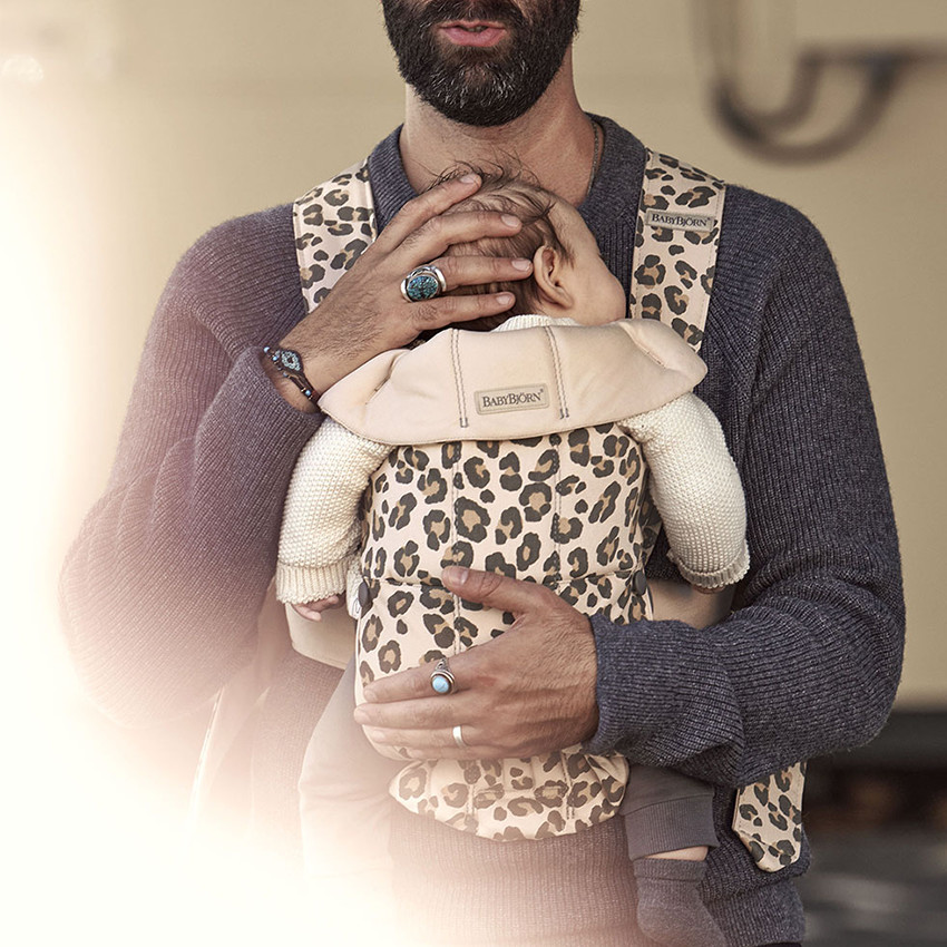 Porte-bébé Mini en coton - Beige/Léopard 