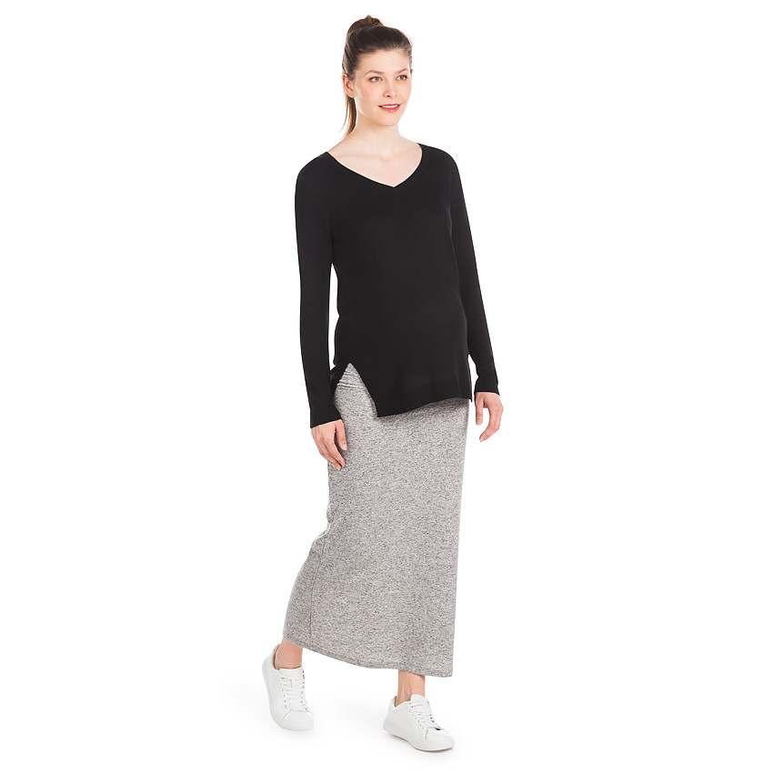 Jupe longue de grossesse en molleton 