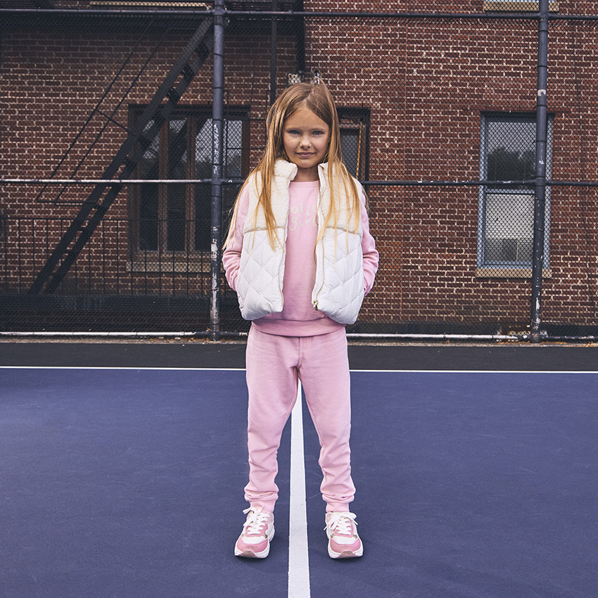 Doudoune sans manches bi-matière sherpa/padding pour fille 