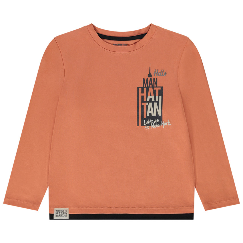 T-shirt manches longues print Manhattan pour garçon 