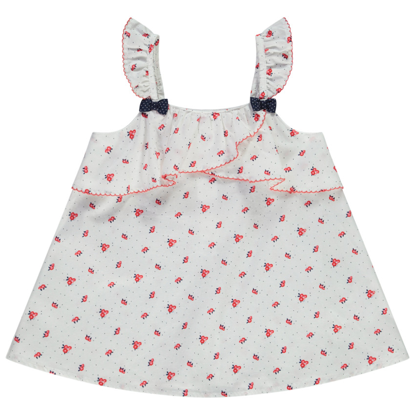 Top met ruches en bloemenprint voor baby meisje 