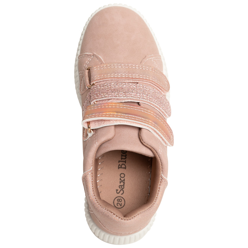 Baskets basses roses à semelle épaisse pour enfant fille 