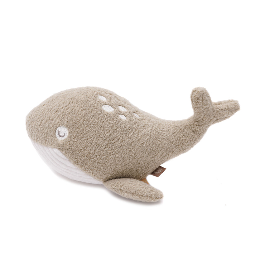 Peluche baleine en bouclettes avec grelot Deepsea 
