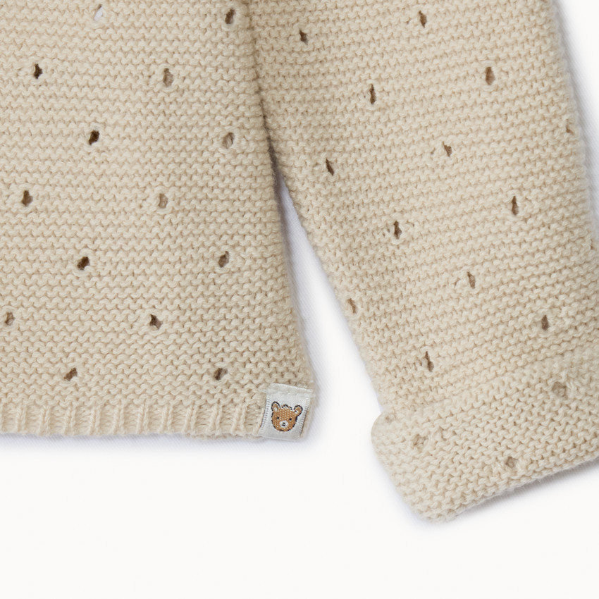 Gilet in gaasplein breimethode voor baby 