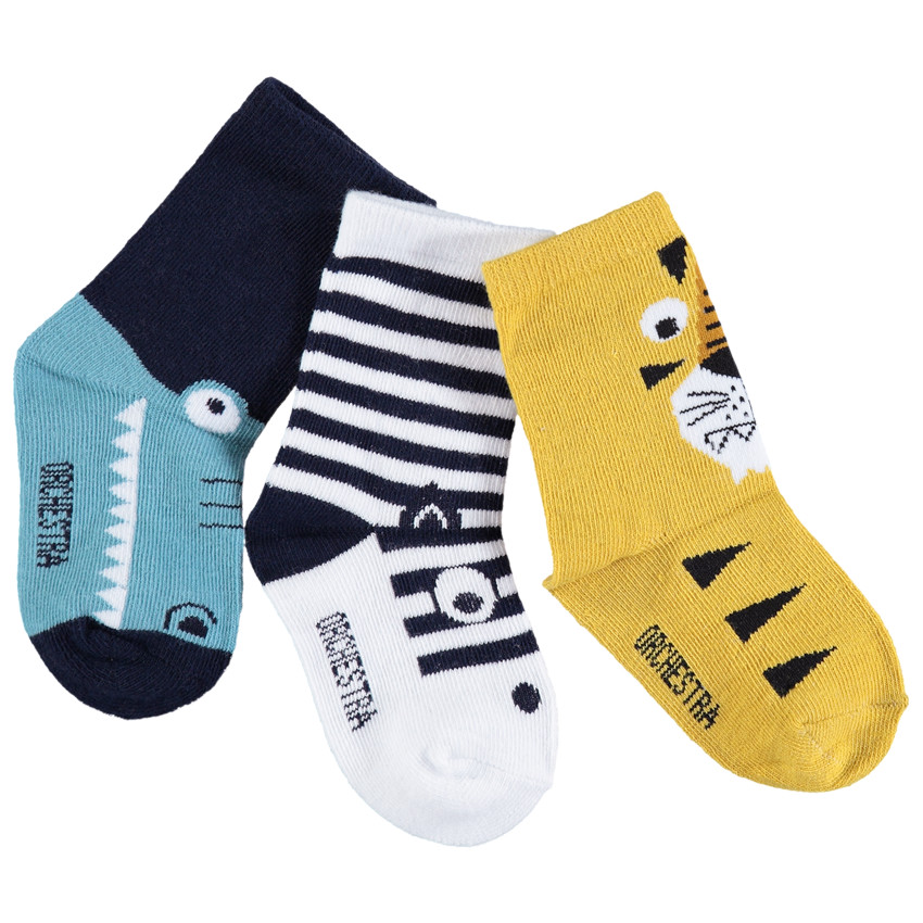 Lot de 3 paires de chaussettes assorties à motifs jacquard 