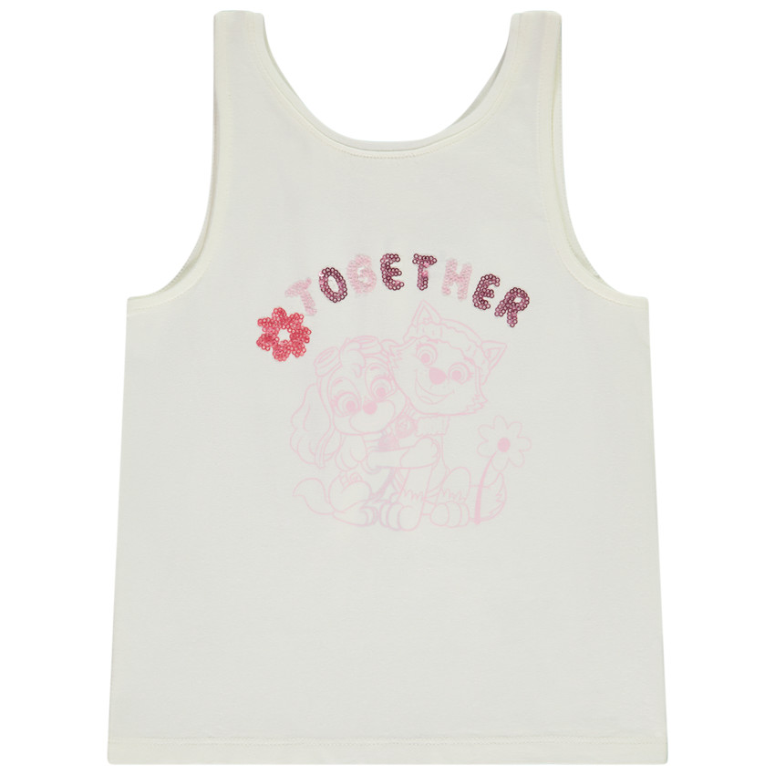 Débardeur à sequins fantaisie Pat Patrouille + dos ouvert pour fille 