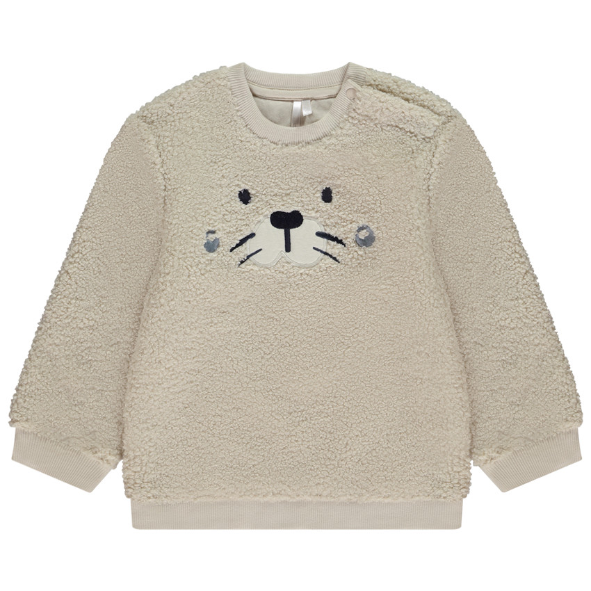 Sweatshirt in sherpa met speelse zeehondenprint voor babyjongens 