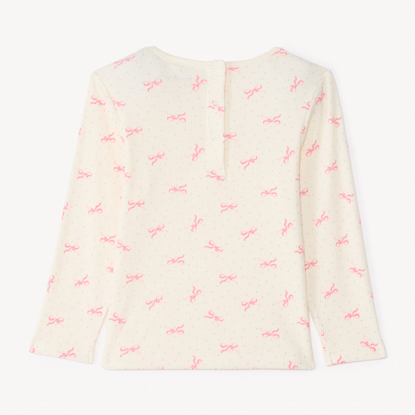 T-shirt manches longues imprimé nœuds pour bébé fille 