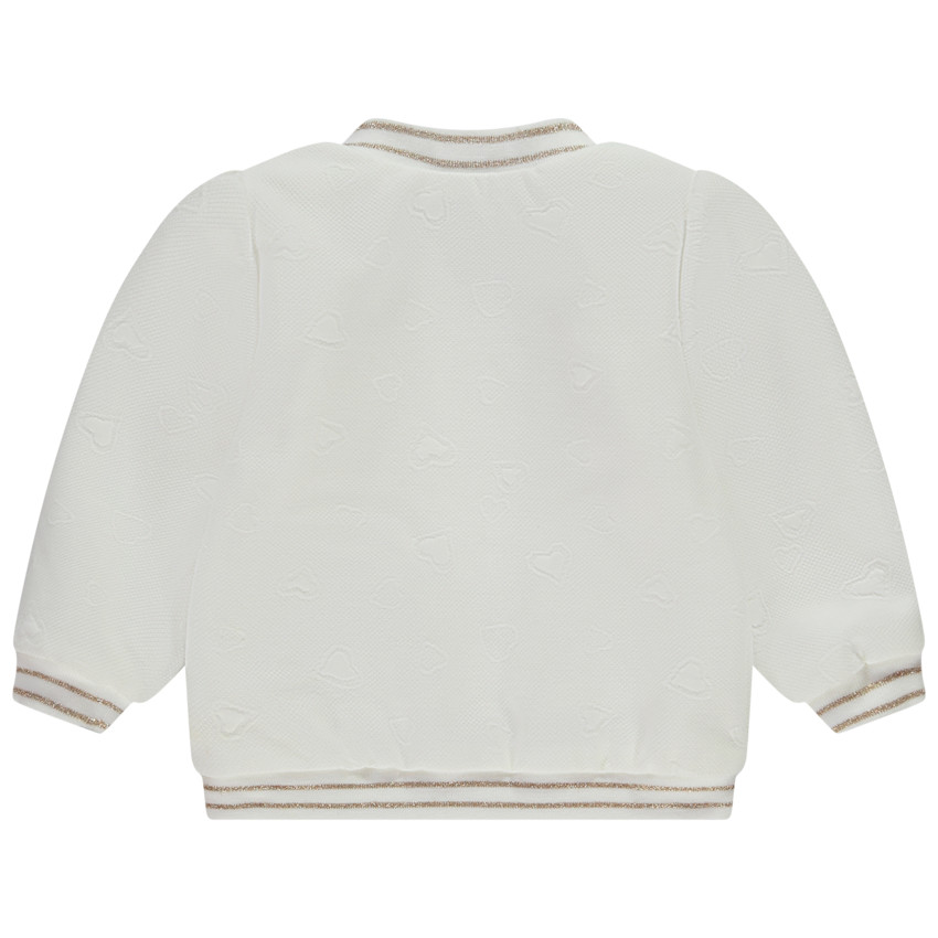 Veste en molleton Teddy embossé cœur en jacquard pour bébé fille 