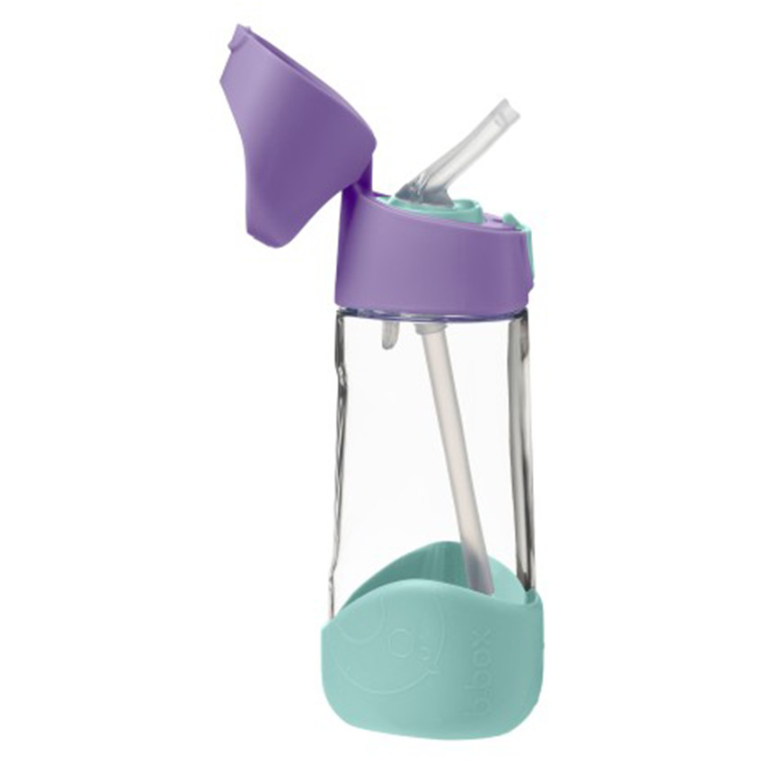 Gourde Tritan avec paille en silicone pour enfants 450ml Violette 9m+ 