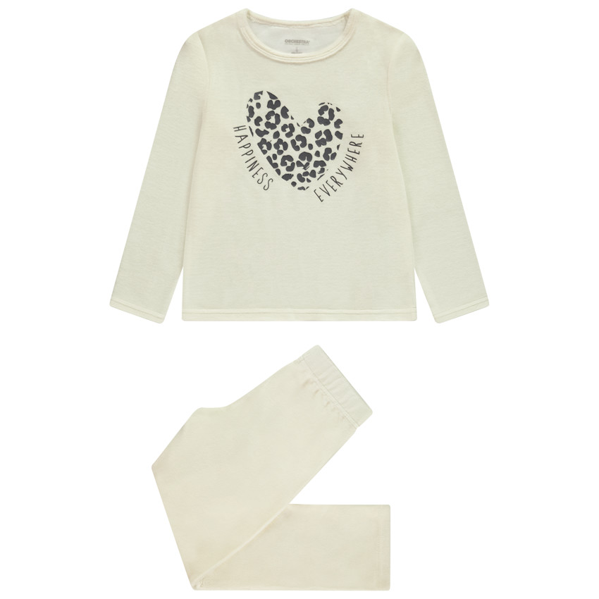 Set pyjama 2 pièces en velours printé pour fille 