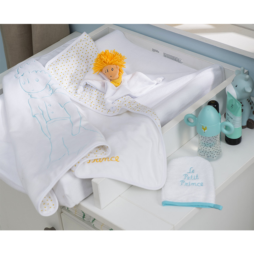 Couverture en velours et jersey brodée Le Petit Prince ®  