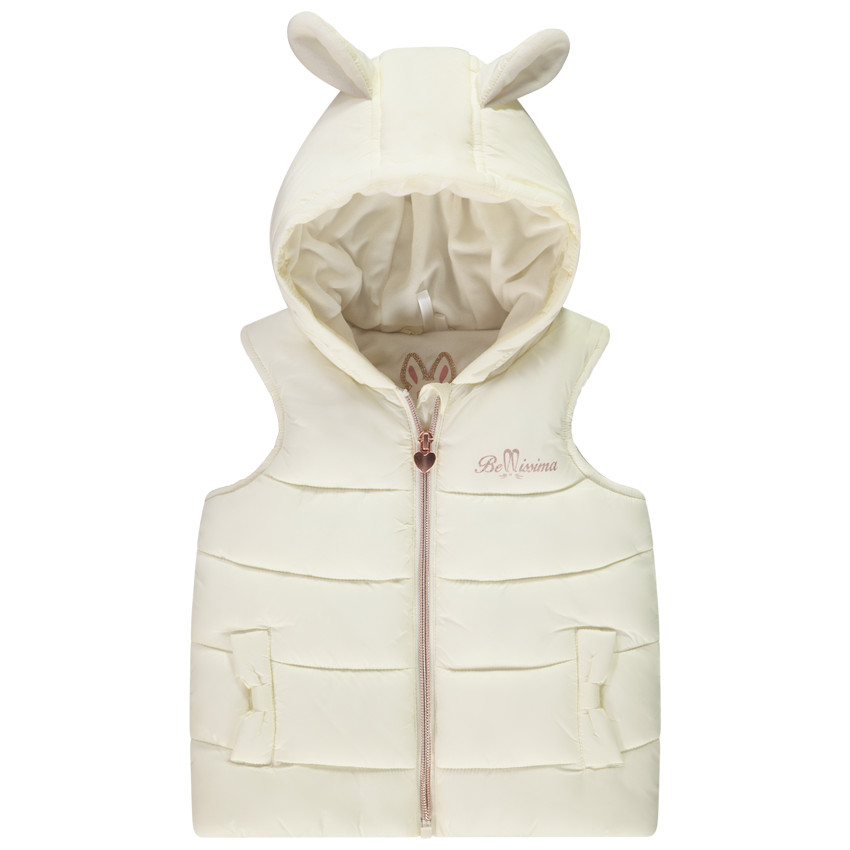 Doudoune sans manches ludique lapin pour bébé fille 