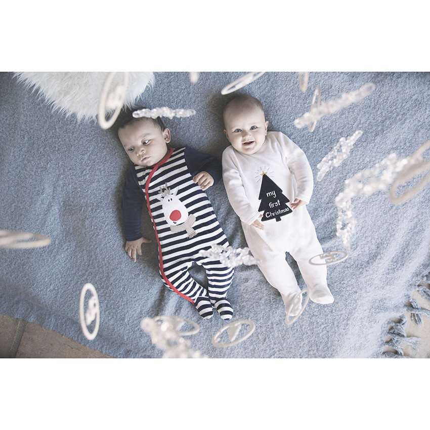 Dors-bien en velours motif sapin de Noël pour bébé 