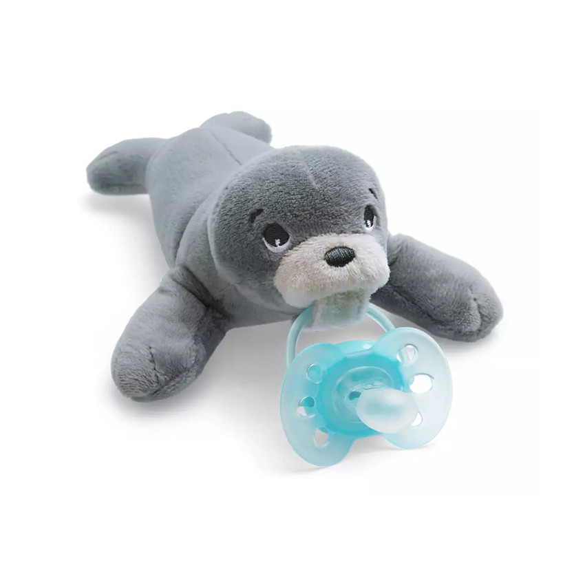 Attache sucette peluche + Sucette Ultra Soft 0-6m - Phoque 
