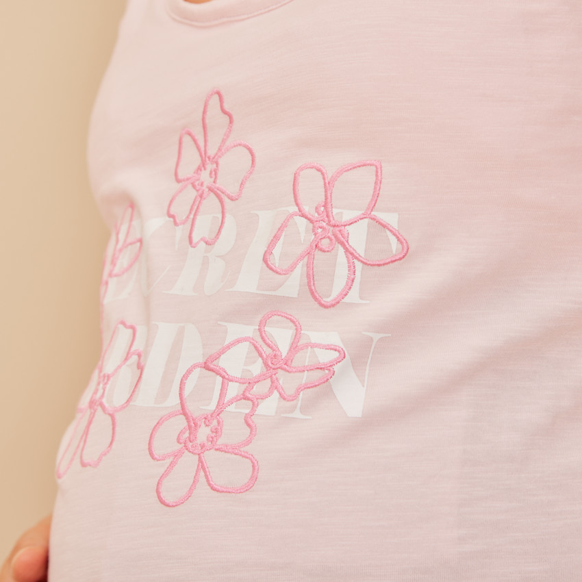 Nuisette de grossesse et d'allaitement à broderies florales 