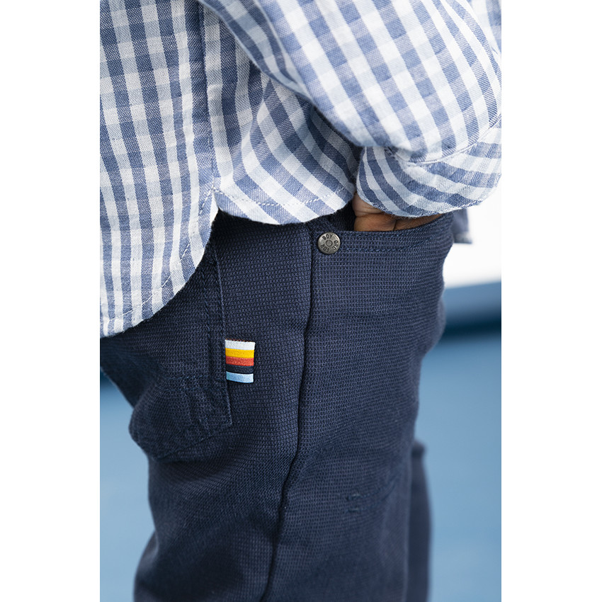 Chemise manches longues col mao en coton pour bébé garçon 