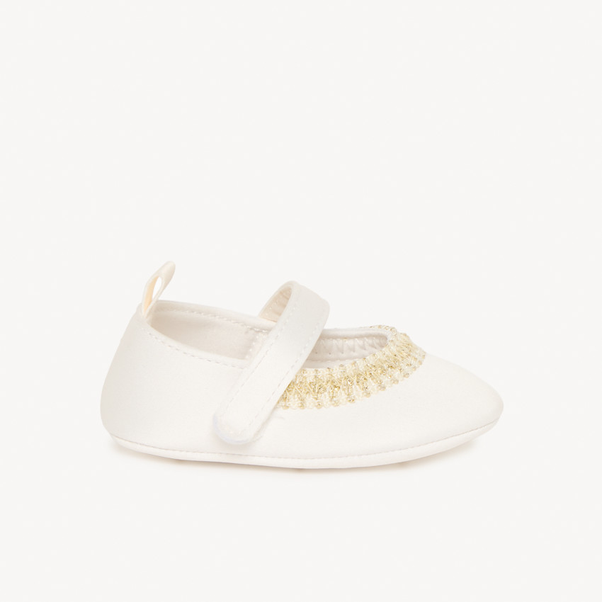 Babies en satin de cérémonie avec broderie pour bébé fille 