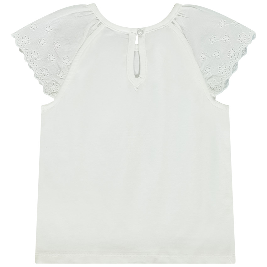 T-shirt met korte mouwen in Engels borduursel voor baby meisjes 