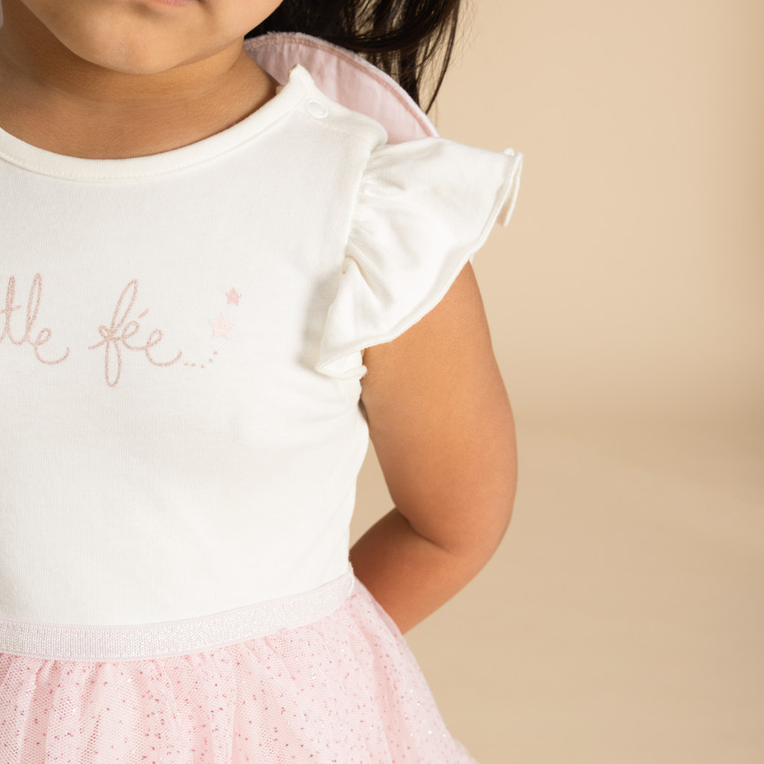 Jurk 2-in-1 effect met vlindervleugels voor meisjes 