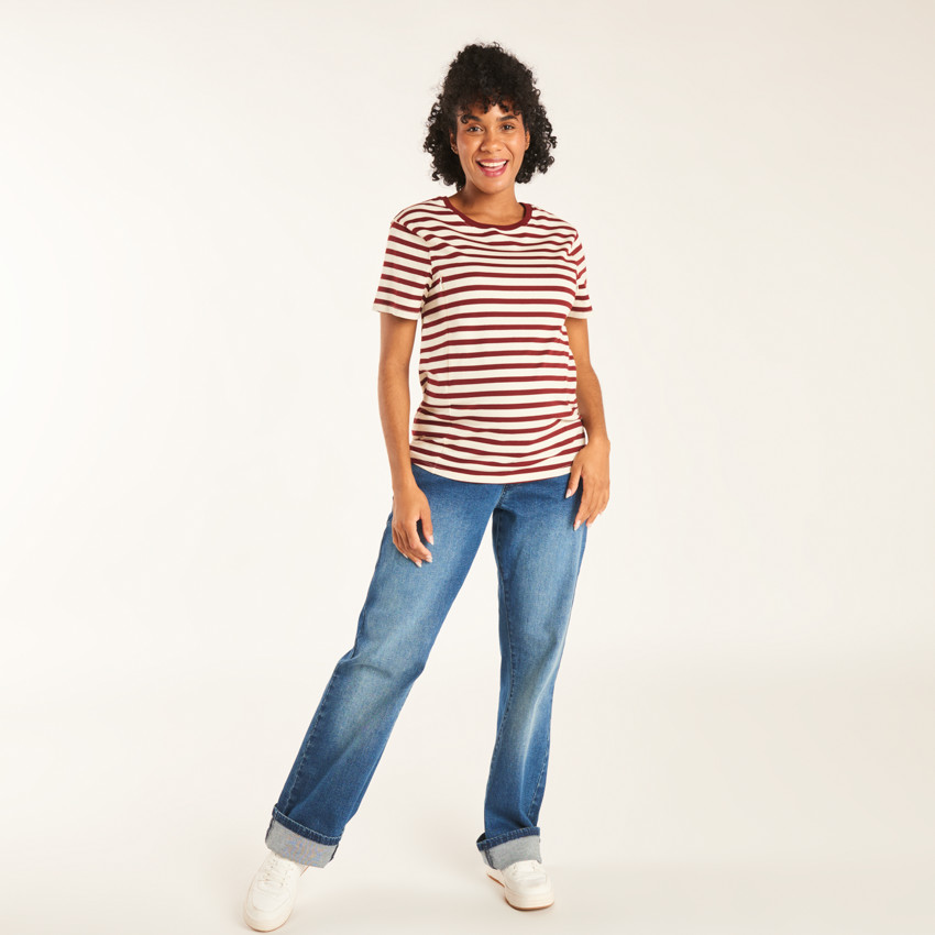 T-shirt met korte mouwen voor vrouwen die borstvoeding geven 