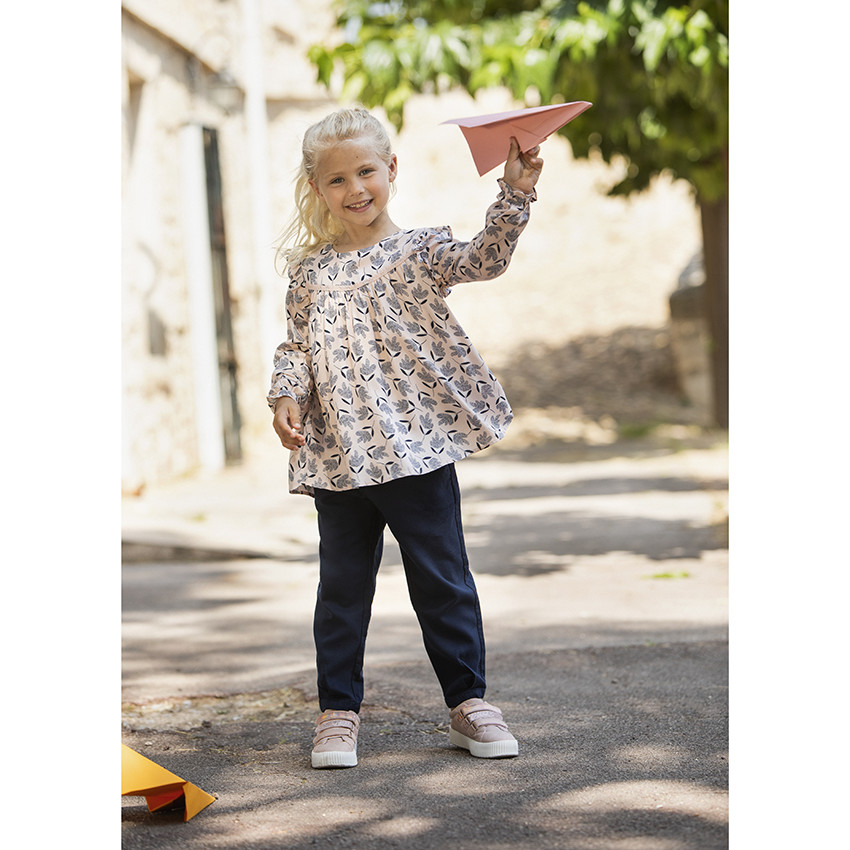 Pantalon en toile taille haute pour fille 