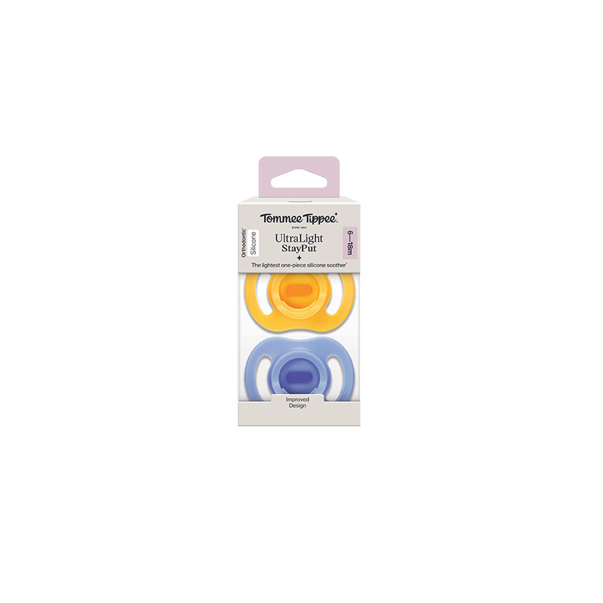 SUCETTE SILICONE PACK DE 2 SUCETTES ULTRA LÉGÈRE TOUJOURS EN PLACE - 6/18M 