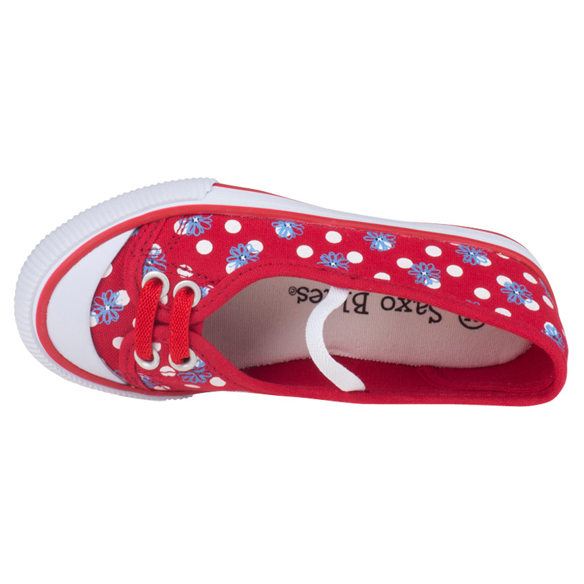 Babies rouges en toile imprimées fantaisie à élastique et lacets 