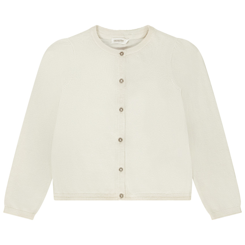 Gilet en tricot uni et lurex fille 
