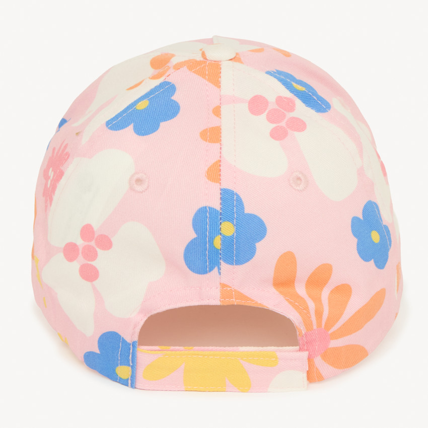 Casquette imprimée fleurs réglable par scratch pour fille 