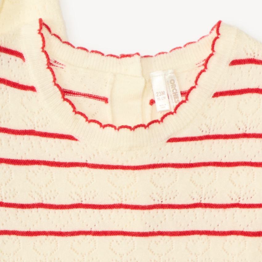 Gilet et t-shirt bébé fille en tricot fantaisie 