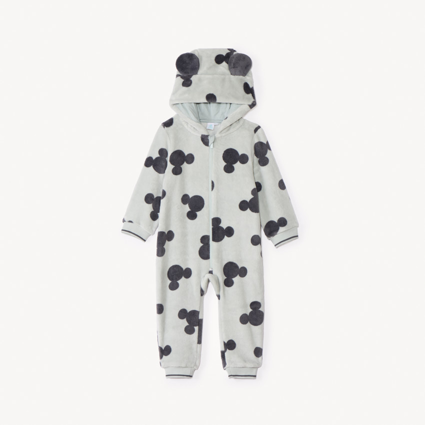 Pyjama topper in lichtgroen sherpa met Mickey Disney-print voor babyjongens 