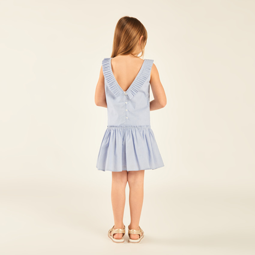Robe en toile avec dos plongeant fille 