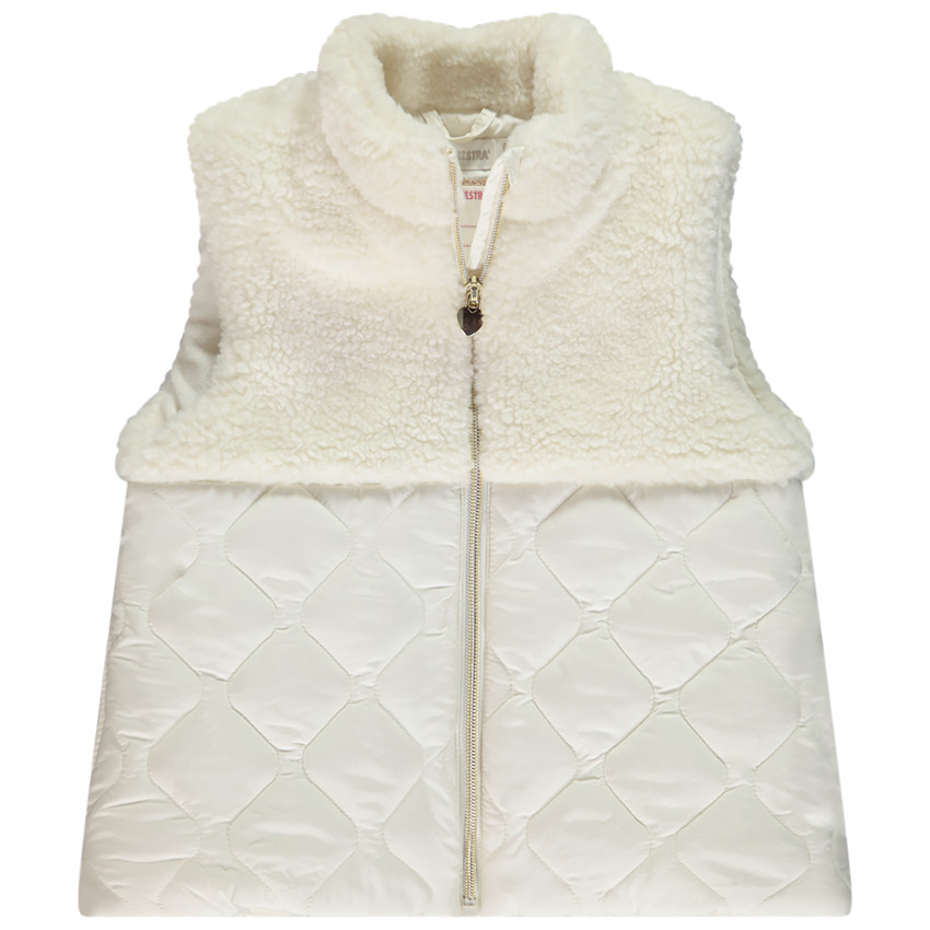 Doudoune sans manches bi-matière sherpa/padding pour fille 