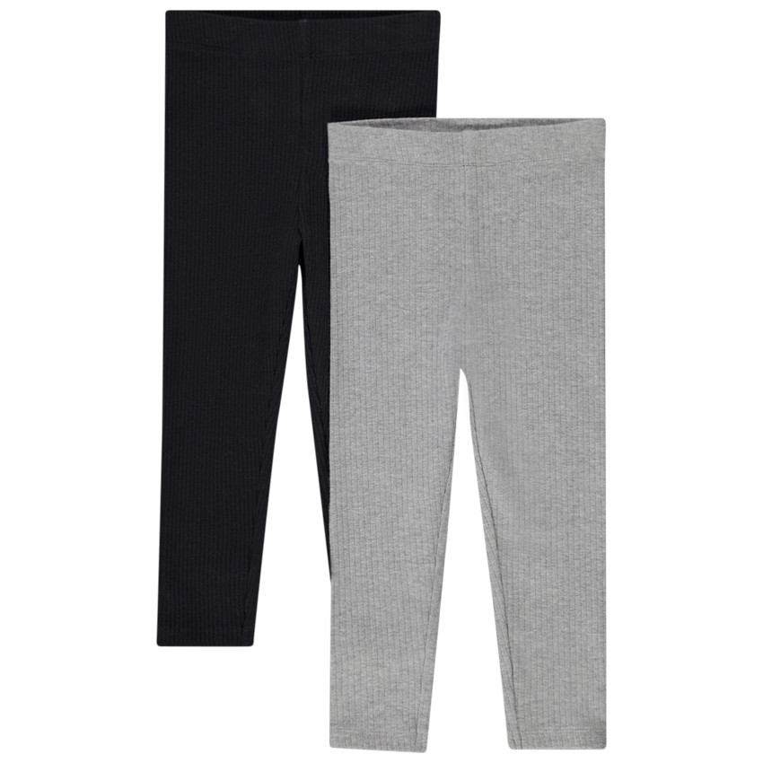 Set van 2 effen ribbed onderbroeken voor meisjes 