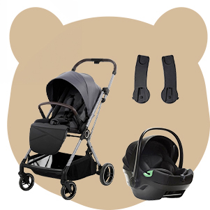 CLUBAANBIEDING: Flora-kinderwagen + adapters + autostoeltje